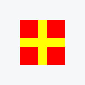 Alphabet Flag (R) (Single side with Logo - Tailored) Alphabet-Flag-R